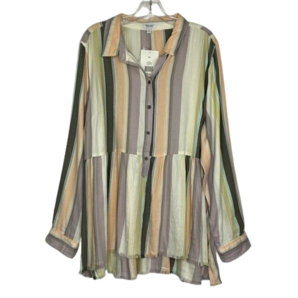 True Craft Jun Stripe Core Woven blouse size 3X